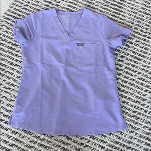 Figs Lavender V-Neck Scrub Top